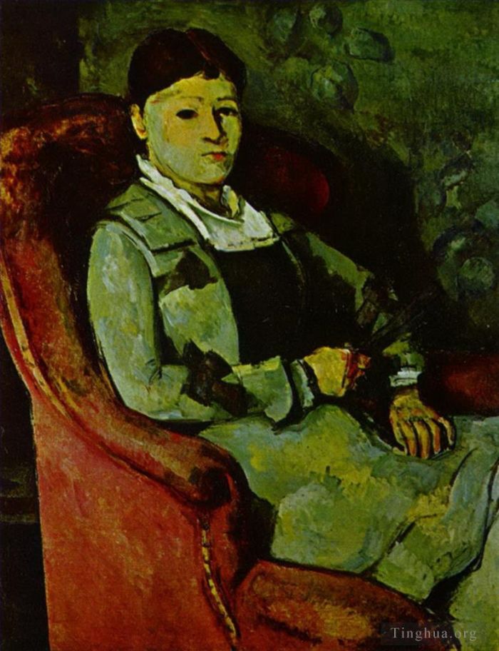 Paul Cezanne Oil Painting - Portrait of Madame Cezanne 2