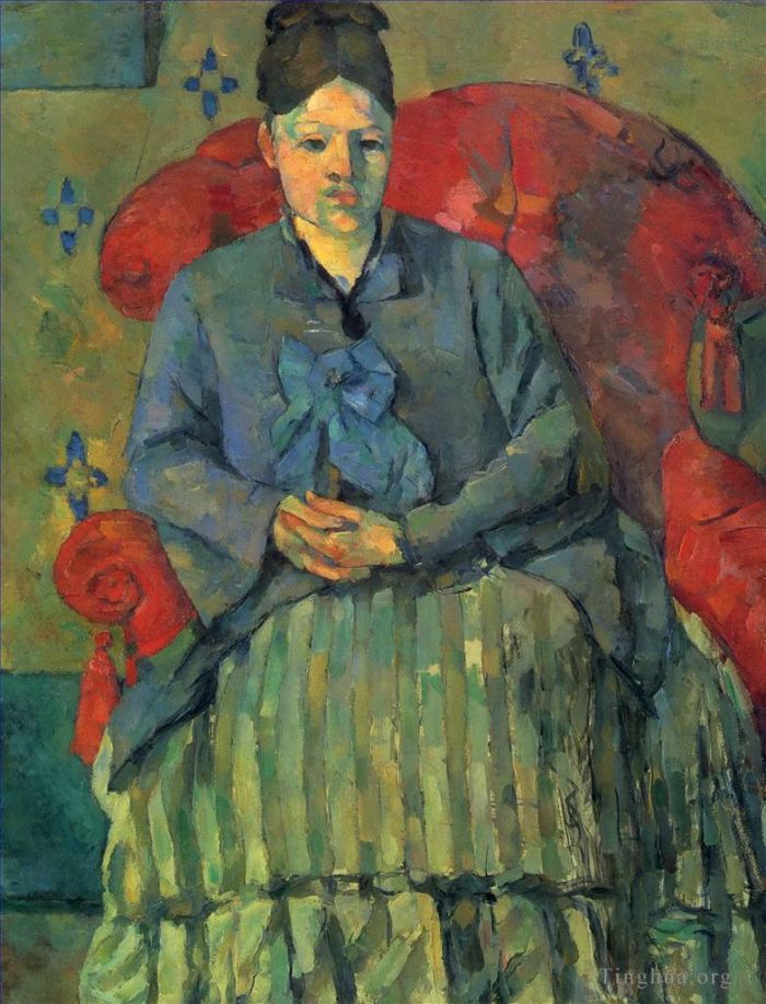 Paul Cezanne Oil Painting - Portrait of Madame Cezanne 3