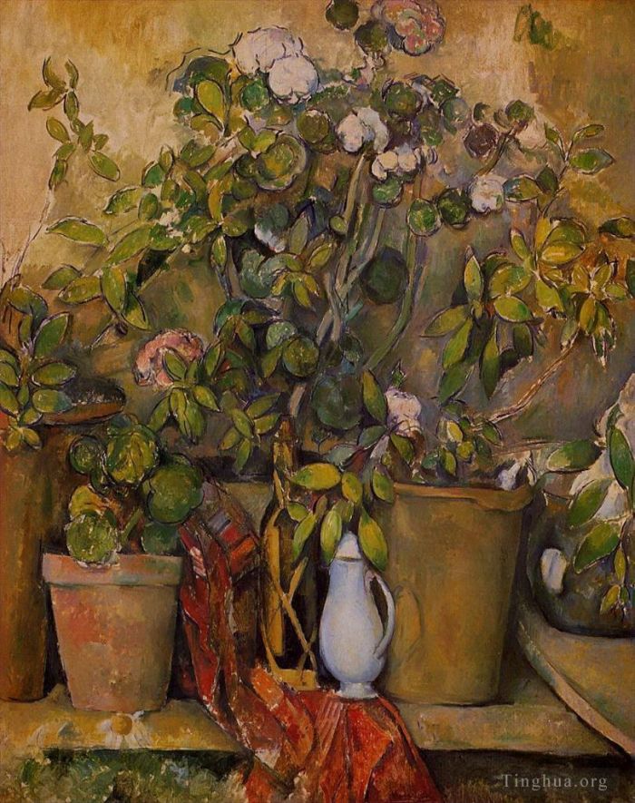 Paul Cezanne Oil Painting - Potted Plants