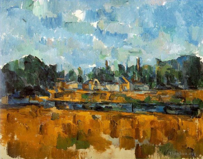 Paul Cezanne Oil Painting - Riverbanks