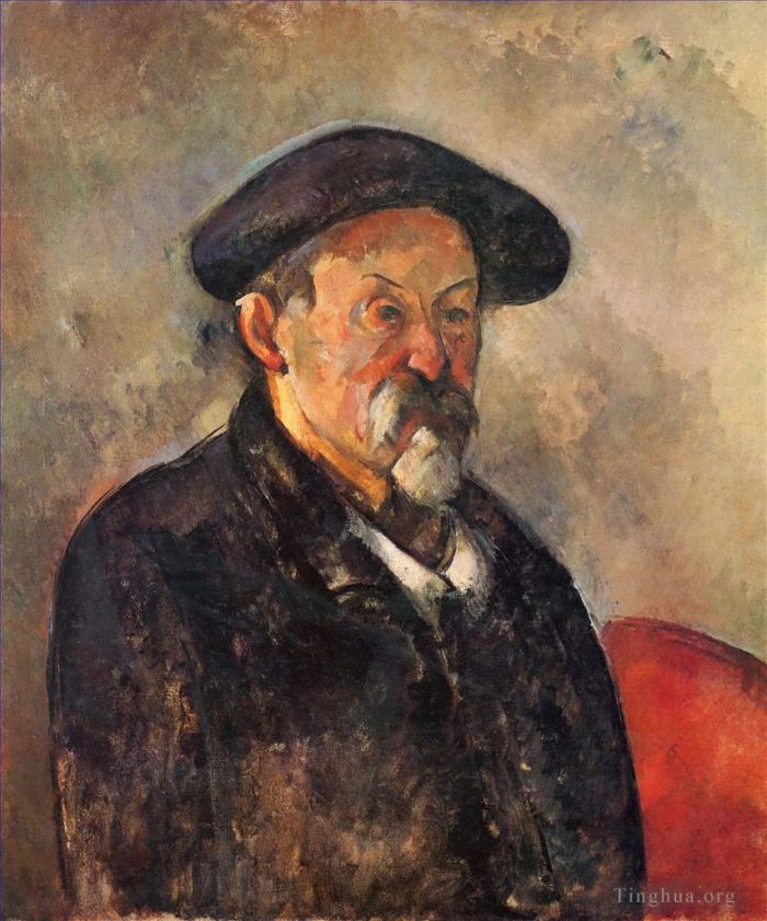 Paul Cezanne Oil Painting - Self Portrait with Beret