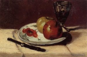 Artist Paul Cezanne's Work - Still Life Apples and a Glass