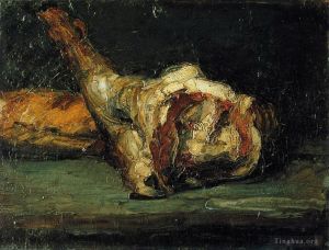 Artist Paul Cezanne's Work - Still Life Bread and Leg of Lamb