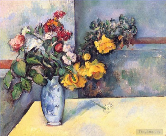 Paul Cezanne Oil Painting - Still Life Flowers in a Vase