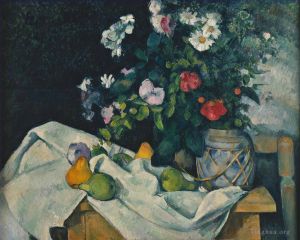 Artist Paul Cezanne's Work - Still Life with Flowers and Fruit