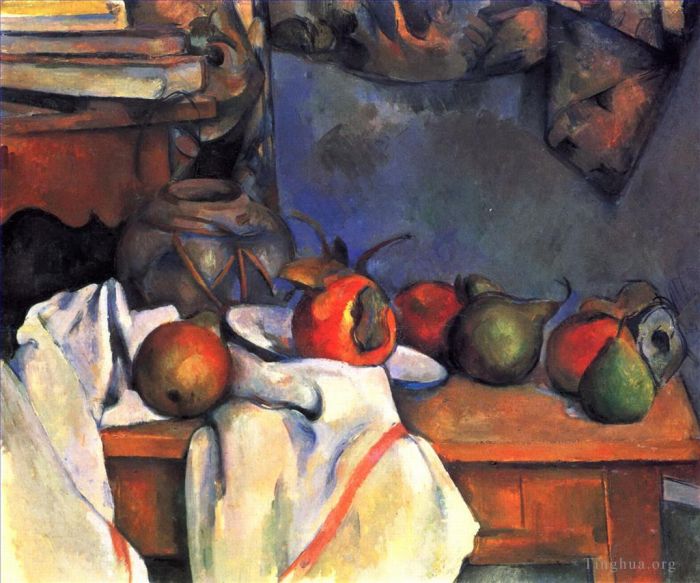 Paul Cezanne Oil Painting - Still Life with Pomegranate and Pears 2