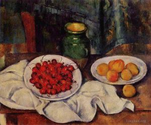 Artist Paul Cezanne's Work - Still Life with a Plate of Cherries 1887