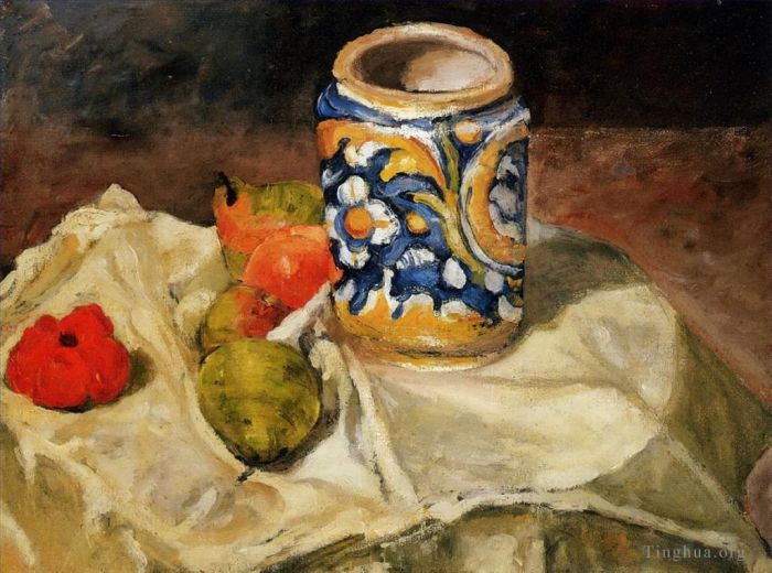 Paul Cezanne Oil Painting - Still life with Italian earthenware jar