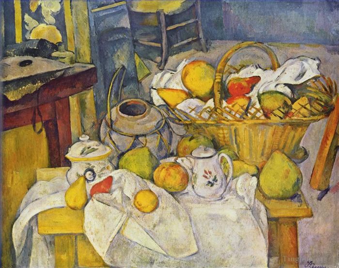 Paul Cezanne Oil Painting - Still life with basket