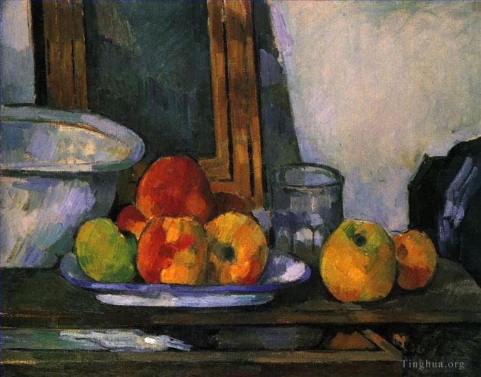 Paul Cezanne Oil Painting - Still life with open drawer