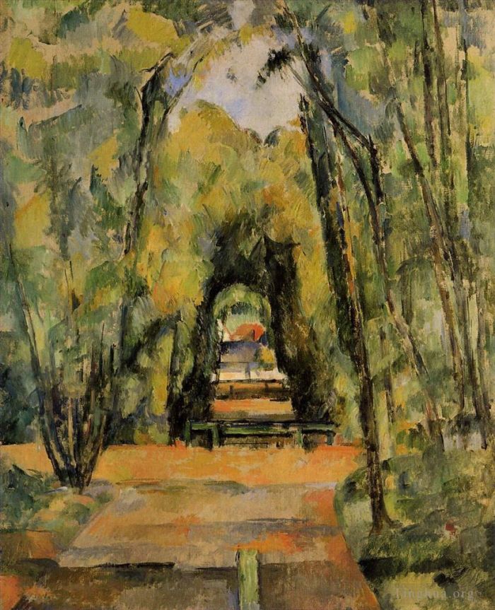 Paul Cezanne Oil Painting - The Alley at Chantilly