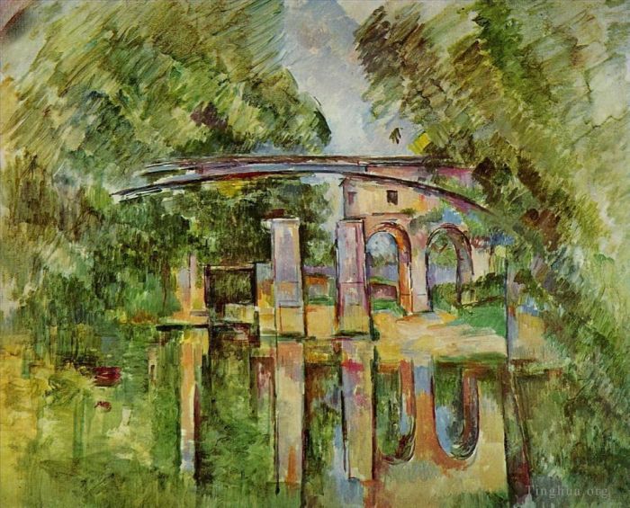 Paul Cezanne Oil Painting - The Aqueduct and Lock