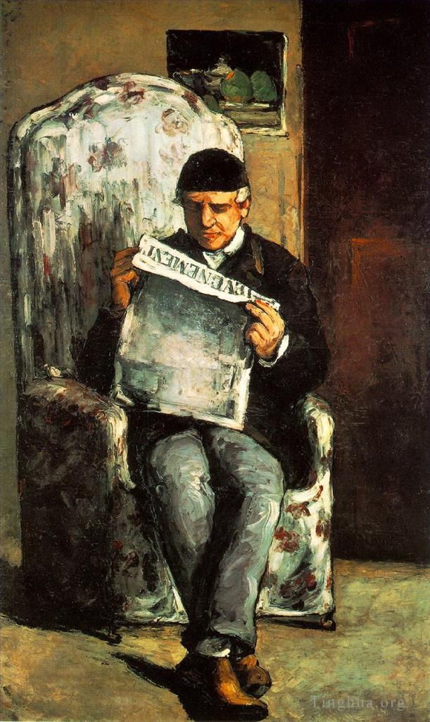 Paul Cezanne Oil Painting - The Artists Father Reading L’Événement