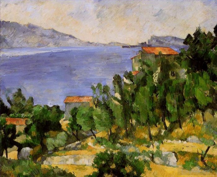 Paul Cezanne Oil Painting - The Bay of L Estaque from the East