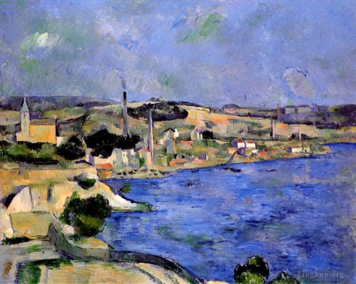 Paul Cezanne Oil Painting - The Bay of lEstaque and Saint Henri