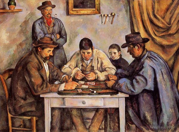 Paul Cezanne Oil Painting - The Card Players 1892