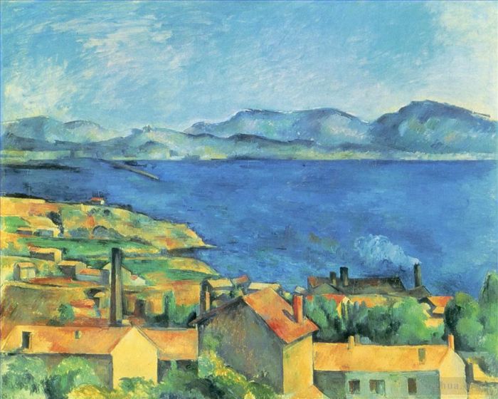 Paul Cezanne Oil Painting - The Gulf of Marseille Seen from LEstaque 1885