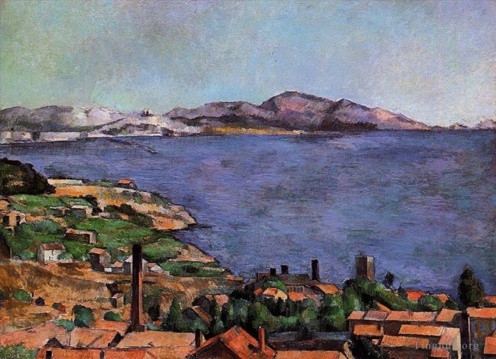 Paul Cezanne Oil Painting - The Gulf of Marseille Seen from LEstaque
