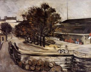 Artist Paul Cezanne's Work - The Halle aux Vins seen from the rue de Jussieu