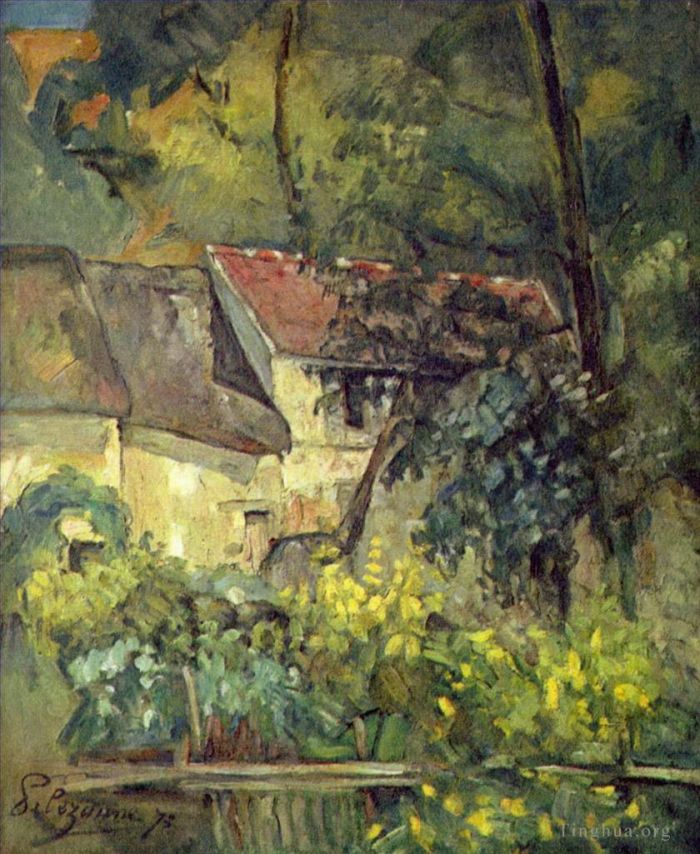 Paul Cezanne Oil Painting - The House of Pere Lacroix in Auvers