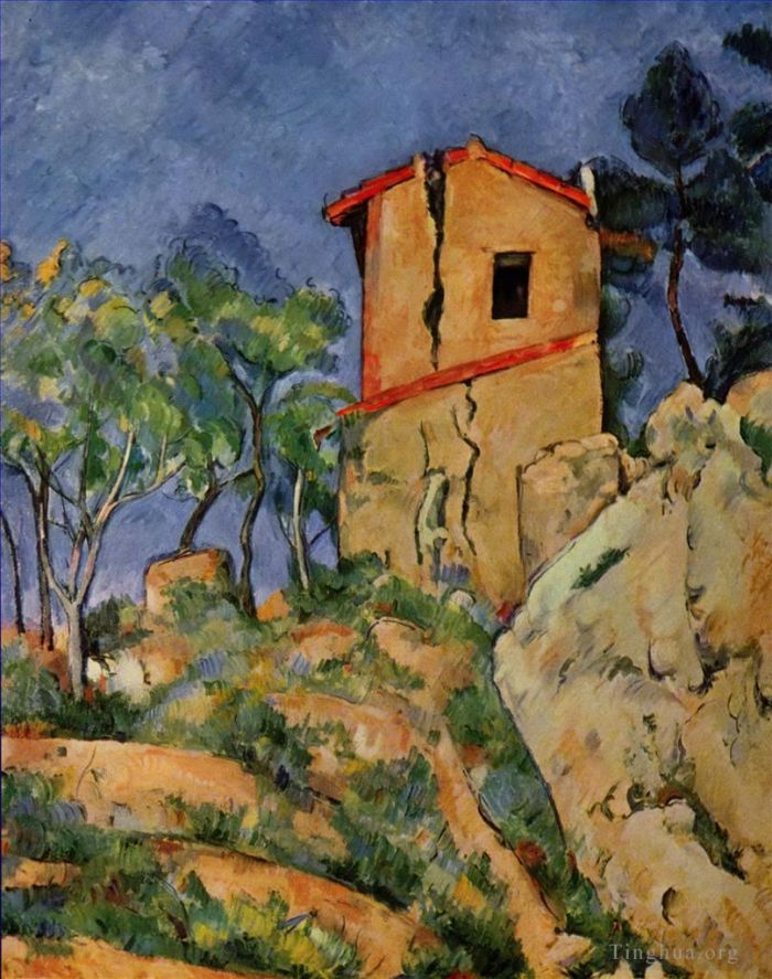 Paul Cezanne Oil Painting - The House with Cracked Walls