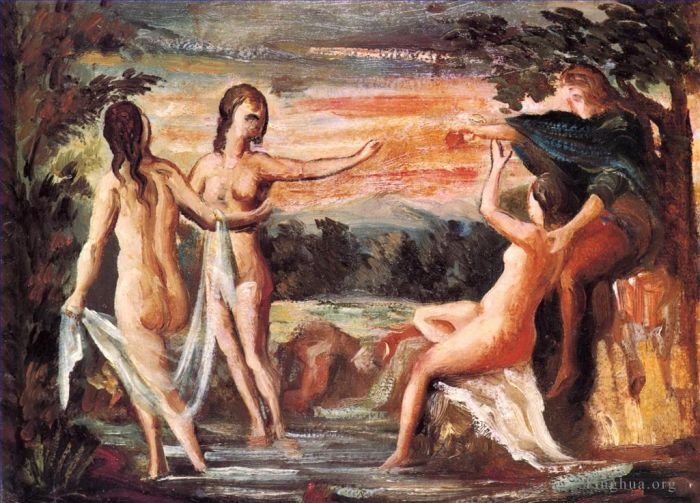 Paul Cezanne Oil Painting - The Judgement of Paris
