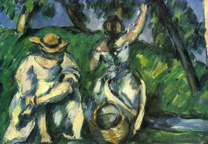 Paul Cezanne Oil Painting - The Obstpfluckerin