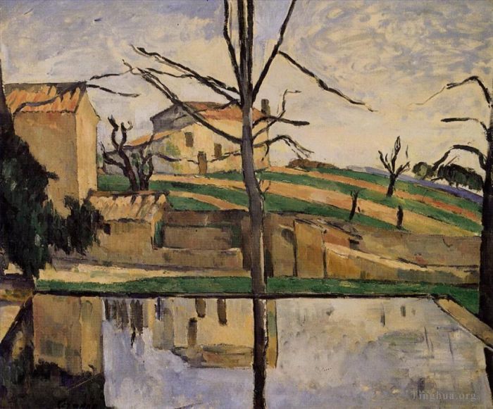 Paul Cezanne Oil Painting - The Pool at Jas de Bouffan