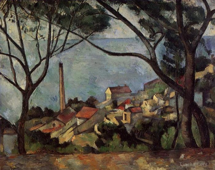 Paul Cezanne Oil Painting - The Sea at l Estaque