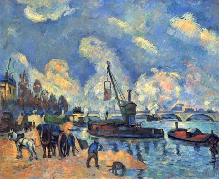 Paul Cezanne Oil Painting - The Seine at Bercy