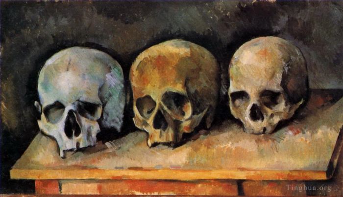 Paul Cezanne Oil Painting - The Three Skulls