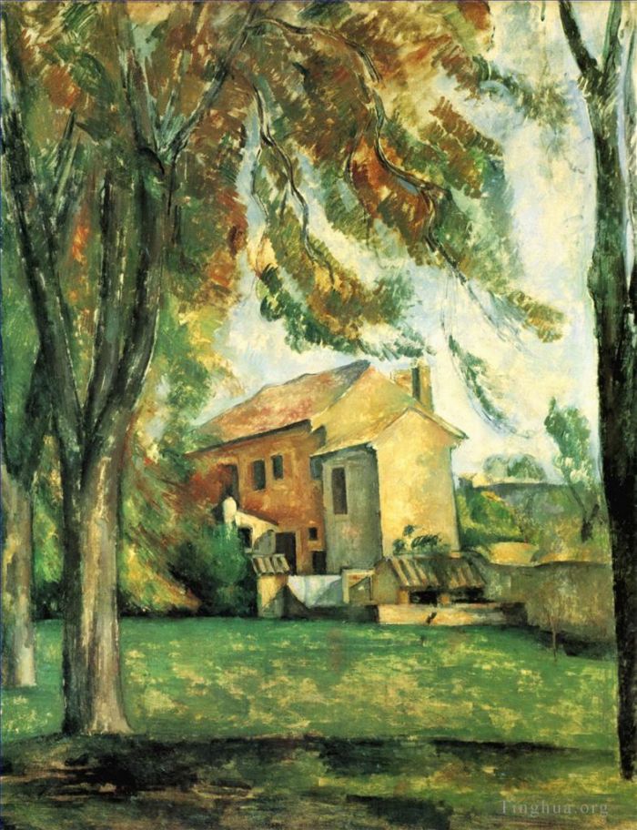 Paul Cezanne Oil Painting - The pond of the Jas de Bouffan