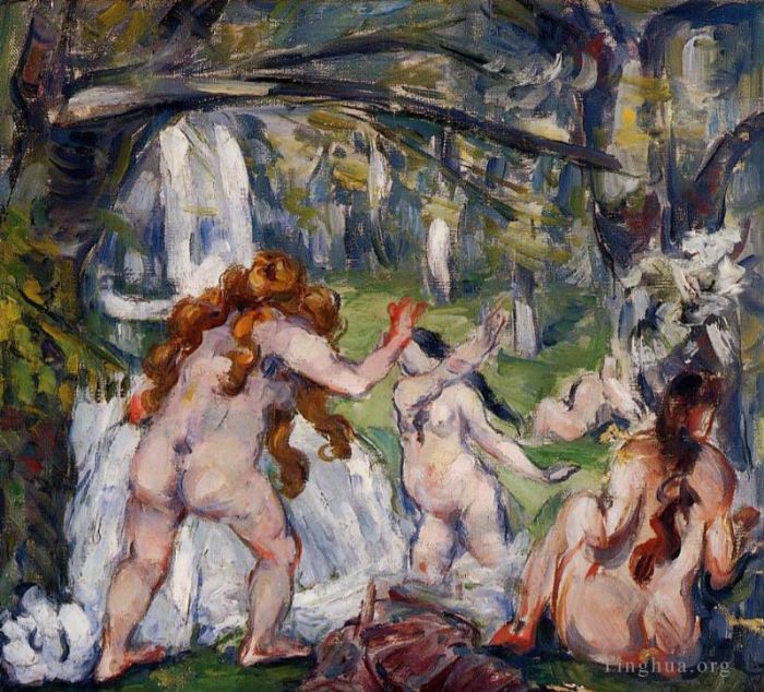 Paul Cezanne Oil Painting - Three Bathers