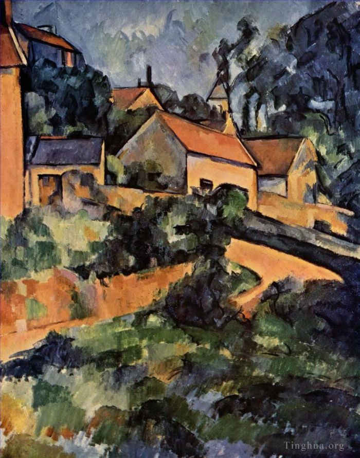 Paul Cezanne Oil Painting - Turning Road at Montgeroult