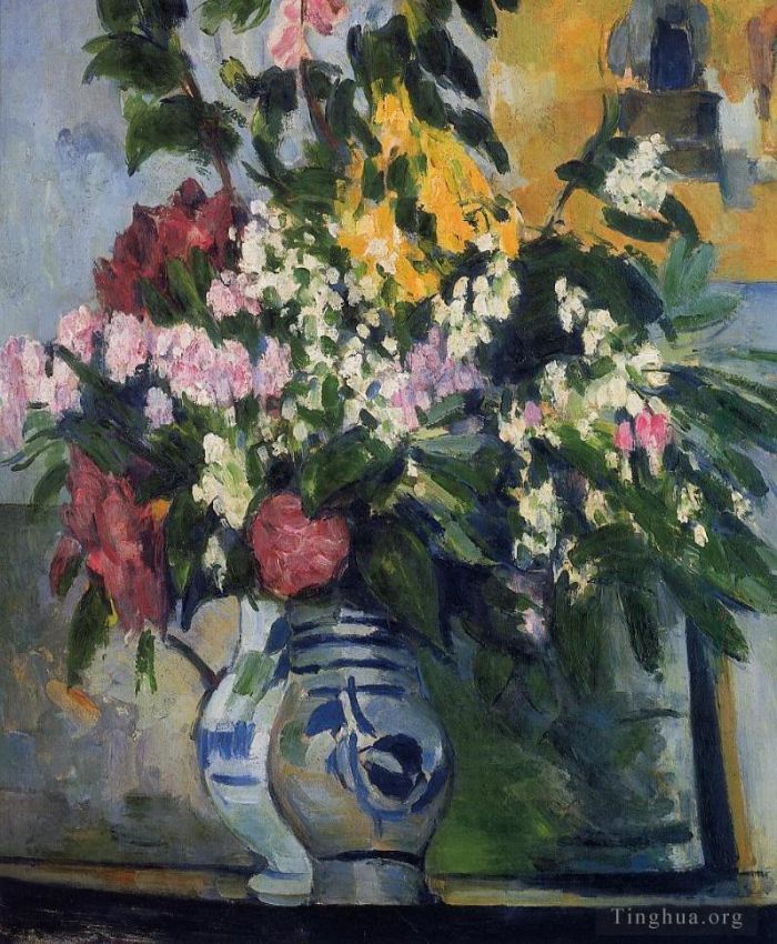Paul Cezanne Oil Painting - Two Vases of Flowers