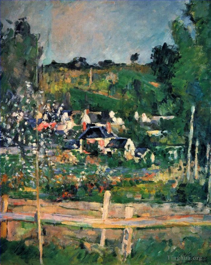 Paul Cezanne Oil Painting - View of Auvers 2