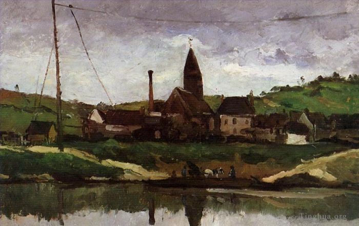 Paul Cezanne Oil Painting - View of Bonnieres