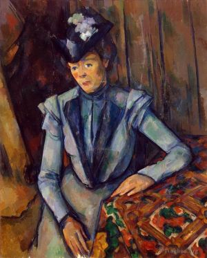 Artist Paul Cezanne's Work - Woman in Blue Madame Cezanne