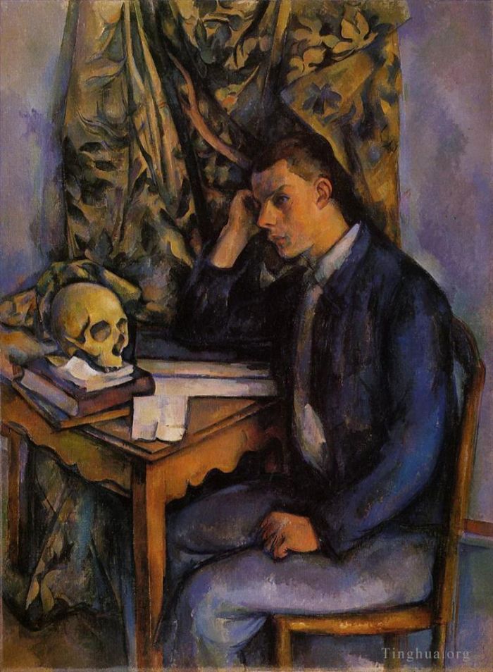 Paul Cezanne Oil Painting - Young Man and Skull