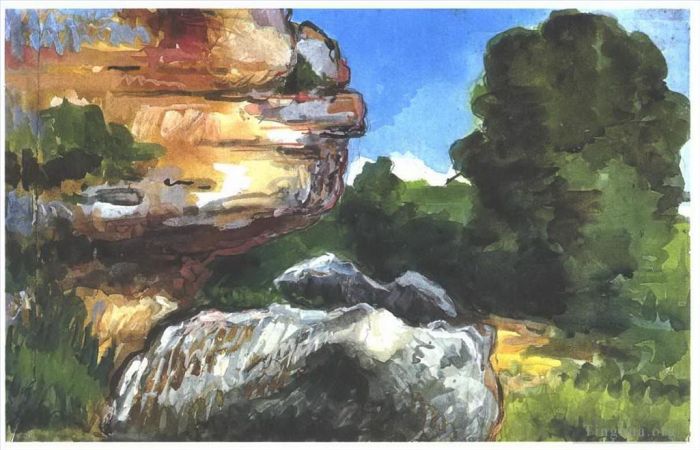 Paul Cezanne Various Paintings - Rocks