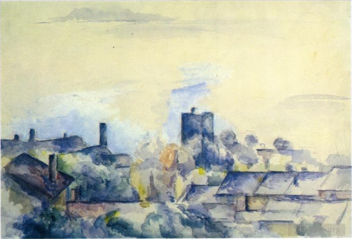 Paul Cezanne Various Paintings - Roofs in L Estaque