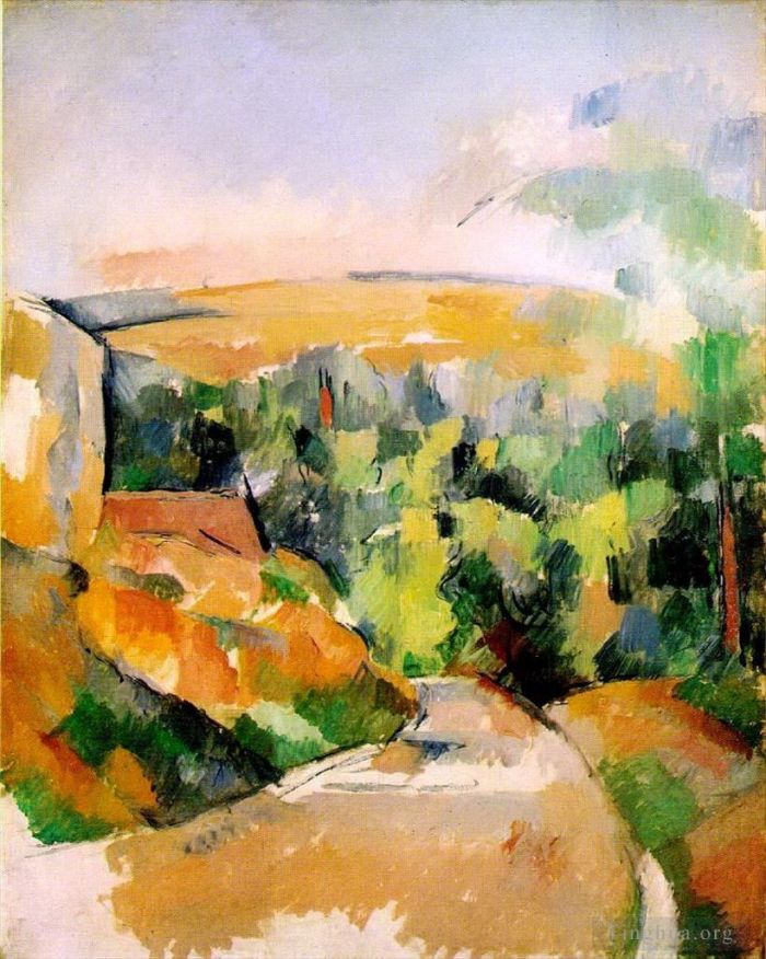 Paul Cezanne Various Paintings - The Bend in the road