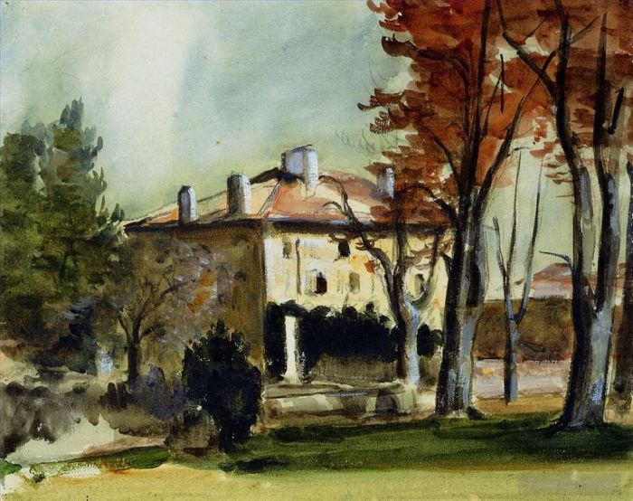 Paul Cezanne Various Paintings - The Manor House at Jas de Bouffan