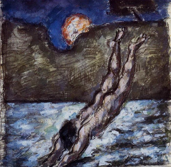 Paul Cezanne Various Paintings - Woman Diving into Water