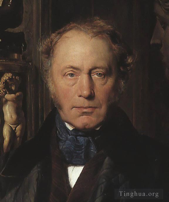 Paul Delaroche Oil Painting - Comte portrait head Hippolyte Delaroche