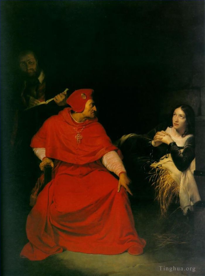 Paul Delaroche Oil Painting - Joan of arc in prison 1824