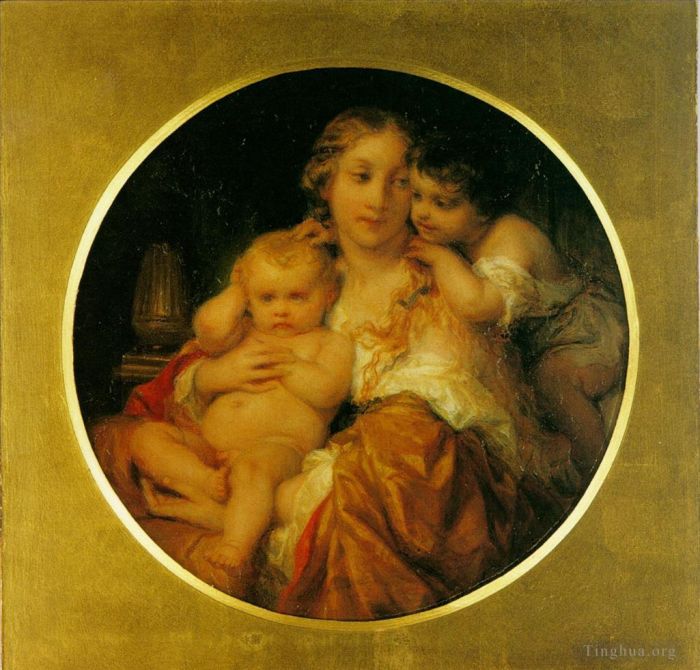 Paul Delaroche Oil Painting - Mother and child
