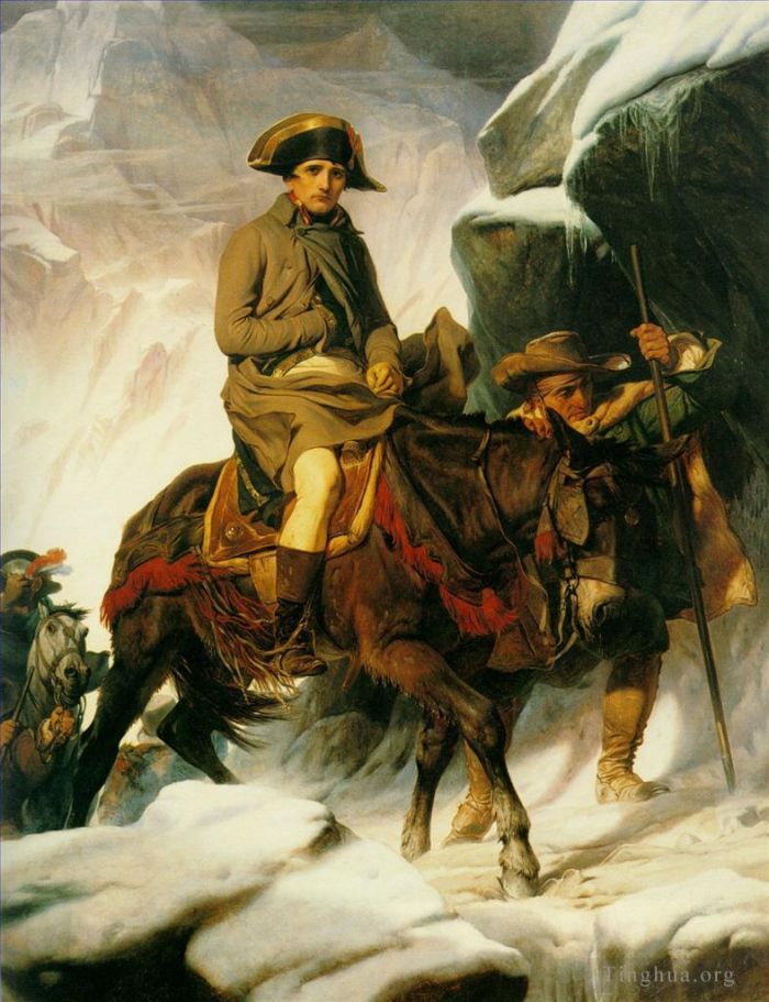 Paul Delaroche Oil Painting - Napolean crossing the alps 1850