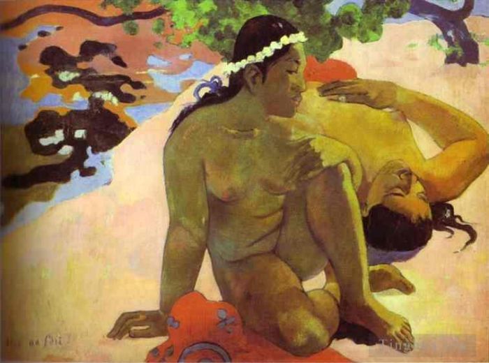 Paul Gauguin Oil Painting - Aha oe feii Are You Jealous