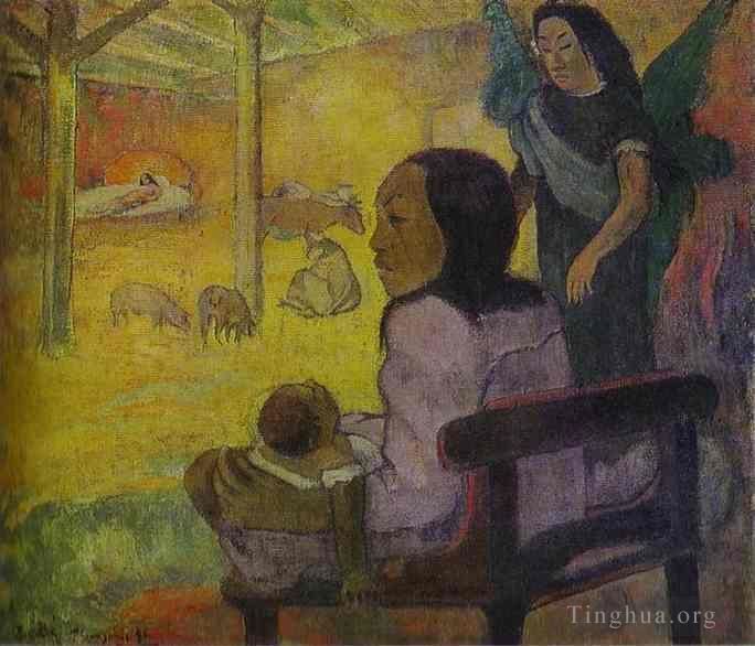 Paul Gauguin Oil Painting - Baby The Nativity